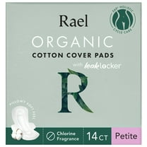 Rael Certified Organic Cotton Cover Pads, Petite, 14 Count