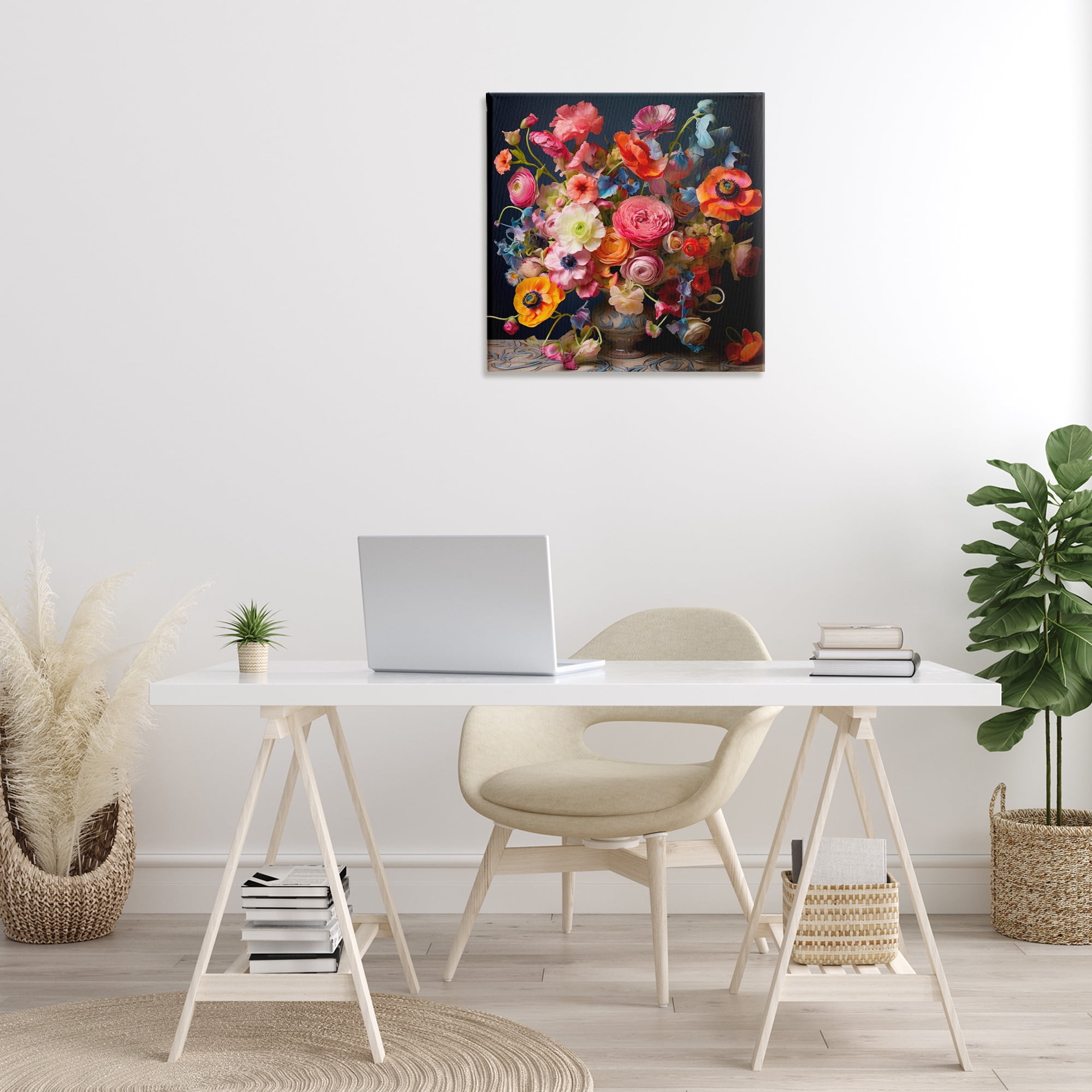 Stupell Industries Mixed Full Bouquet Botanical & Floral Painting Gallery Wrapped Canvas Art Print Wall Art, 24 x 24