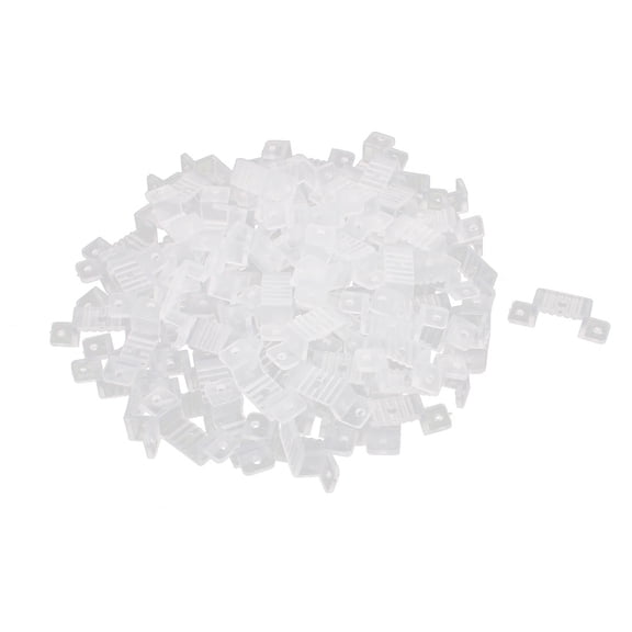 18mm x 8mm Plastic  Light Strip Fixing Mounting Bracket Clear 100pcs