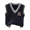 thumbnail image 2 of Mikilon Boys and Girls V-Neck Vests Size 2-8 Years Comfort Knitted Sleeveless Pullover Sweater Vest Girls Uniform Dress Vest, 2 of 3
