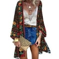 thumbnail image 1 of Mytrendy Women Floral Print Bohemian Wrist Long Sleeve Beach Baggy Casual Cardigan, 1 of 2