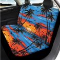 thumbnail image 3 of XYZCANDO Sunset Palm Tree 14 Pcs Auto Seat Covers Full Set Steering Wheel Cover Center Console Pad Seat Belt Covers Headrest Covers for Most Cars SUVs Sedans, 3 of 7