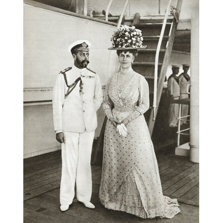 King George V And Queen Mary In 1911 On Board The Medina For Their Visit To India George V George Frederick Ernest Albert 1865 Canvas Art - Ken Welsh Design Pics (26 x 34)