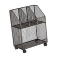 thumbnail image 2 of simhoa Book Organizer Save Space 360 degree Swivel Casters Compact Iron Movable Bookshelf Two Layer, 2 of 8