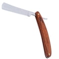 thumbnail image 1 of Navajas de afeitar de acero con borde plegable Vintage de Metal, cuchillo de afeitar, afeitadora de bigote con mango de madera para salón de peluquería, 1 of 5