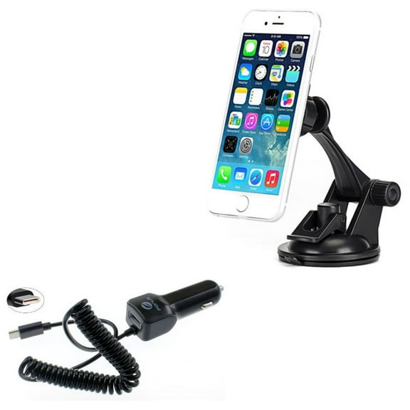 Type-C 3.1A Charger w Holder Magnetic Car Mount E3P for Kyocera DuraForce Pro 2 - LG G5, V20, G6, V30 V50 ThinQ 5G, V40 ThinQ, V35 ThinQ, Q7 Plus, Google Nexus 5X, G8 ThinQ, G7 ThinQ, Stylo 5