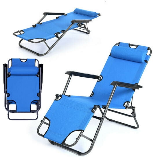Outdoor Folding Reclining Beach Sun Patio Chaise Lounge Chair Pool Lawn Lounger 