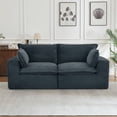 thumbnail image 5 of Leumius 3-Seater Boneless Sofa Couch,Modern Corduroy Sofa with Pillows,Bean Bag Couch for Living Room,No Assembly Required,Dark Gray, 5 of 6