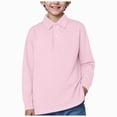 thumbnail image 1 of WUANDIXFA Chemise d'Été pour Enfants à Col Rond à Manches Longues, Basique d'Été, Couleur Unie, Chemise à Manches Longues pour Enfants, Chemise Décontractée pour Enfants, Rose Pâle, 13-14 Ans, 1 of 5