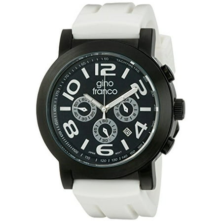 Pvd Plated Stainless Steel Case - Men's 9620WT Round Multi-Function Stainless Steel PVD Plated Case Rubber Strap Watch