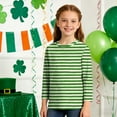 thumbnail image 4 of Tauxra Chandail de la Saint-Patrick pour Adultes, T-Shirt à Manches 3/4 Imprimé Col Rond, T-Shirt Graphique Trèfle Décontracté à Manches Longues pour Activités Festives, 4 of 6