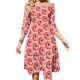 thumbnail image 1 of Vestido de verano con escote cuadrado y estampado de rosquilla de fresa, elegante vestido de mujer con cuello halter, estampado de rosquilla de comida, rosa, 1 of 6