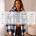 thumbnail image 3 of Smsaxvxz Women’s Long Sleeve Sherpa Fleece Plaid Jacket Casual Chunky Fuzzy Warm Winter Coat for Women Blue 2XL, 3 of 8
