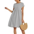 thumbnail image 5 of Clothing Sales Dresses for Women 2025 Summer Cotton Linen Solid Gauze Dress Loose Casual Beach Vacation Flowy Midi Dress with Pockets, 5 of 8