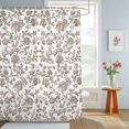 thumbnail image 4 of Shower Curtains for Bathroom, Brown Flower Waterproof Fabric Shower Curtain, Vintage Farmhouse Boho Leaf Spring Plant Decorative Bathroom Curtain for Bathtub, 72"x72", No Hooks Included, 4 of 9