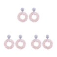 thumbnail image 3 of Minnieouse Llamativos pendientes colgantes hechos a mano para mujer, modernos y ligeros, hipoalergénicos, elegantes, rosa claro Type1 NO1, 3 of 6