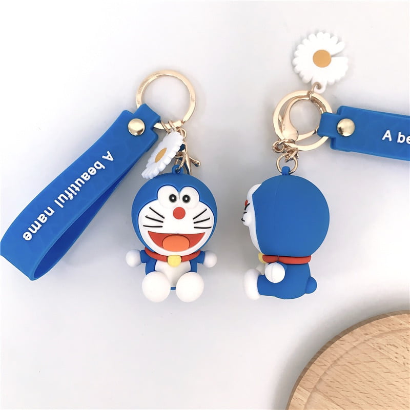 c/w Small Bell Pendant #18 Doraemon PVC Action Figure Gift Key Chain key ring 