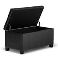 thumbnail image 4 of Simpli Home Dover 36 inch Wide Contemporary Storage Ottoman Bench in Midnight Black Vegan Leather, 4 of 11