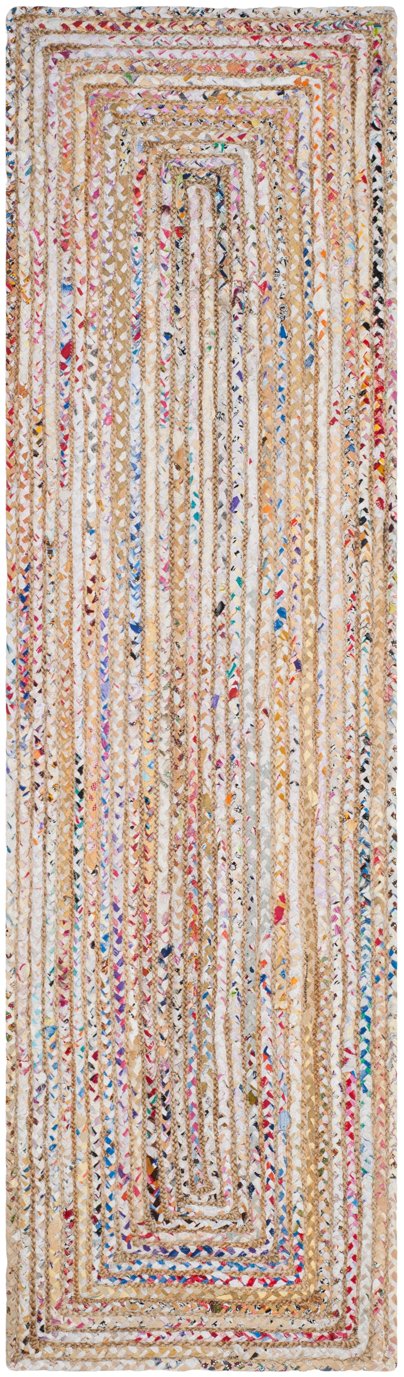 SAFAVIEH Cape Cod Miah Braided Area Rug, 2'3" x 20', Beige/Multi