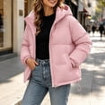 thumbnail image 2 of Jovrlynd Winter Coats for Women Fleece Lined Hooded Warm Quilted Puffer Jacket Plus Size Short Coat with Pockets, M-4XL, 2 of 7