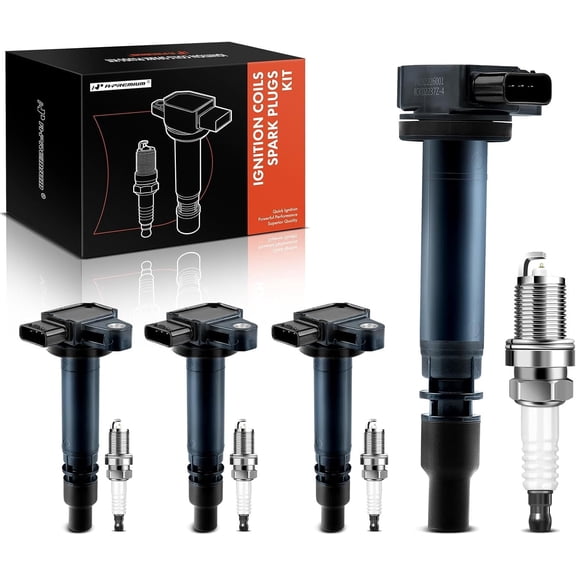 A-Premium Set of 4 Ignition Coil Pack and Iridium Spark Plugs Compatible with Toyota Tacoma 2000-2004, 4Runner 2000, 2.4L 2.7L