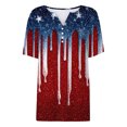 thumbnail image 5 of Patriotic Shirts for Women Red White Blue Graphic V Neck Tshirt Casual Comfortable Summer Top 4th of July Clothes, 5 of 6
