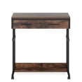 thumbnail image 4 of YYAo End Table, Side End Table,Height Adjustable Desk, Mobile Side Table Portable Desk with Drawers,Rustic Brown, 4 of 4