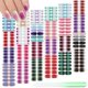 thumbnail image 1 of Maitys 336 piezas 24 hojas de tiras de esmalte de uñas autoadhesivas, tiras de uñas de gel, pegatinas artísticas con lima de uñas para mujeres, decoraciones de uñas DIY (estilo brillante), 1 of 5
