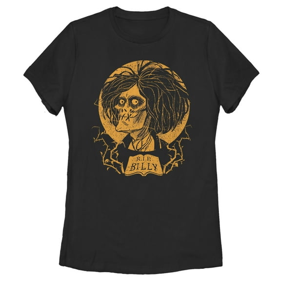 Women's Hocus Pocus Billy Zombie Portrait Graphic Tee Black X Large