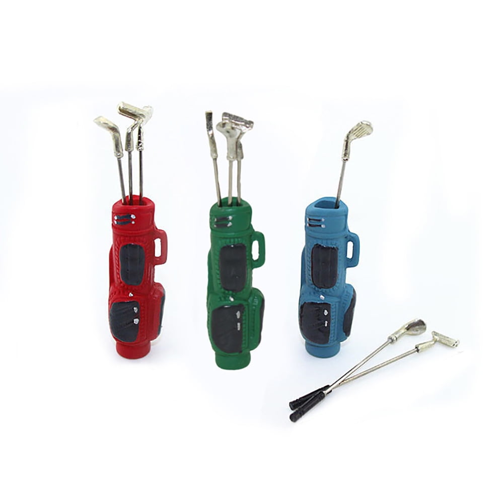 SPRING PARK Mini Lovely Resin Alloy Golf Clubs Model Toy Dollhouse