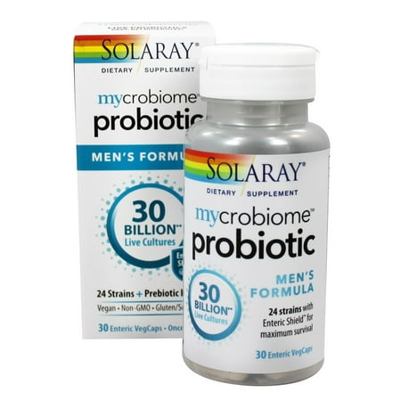 Solaray - Mycrobiome Probiotic + Prebiotic Inulin Men's Formula 30 Billion CFU - 30 Vegetable (Best Vegetables For Colon Cleanse)
