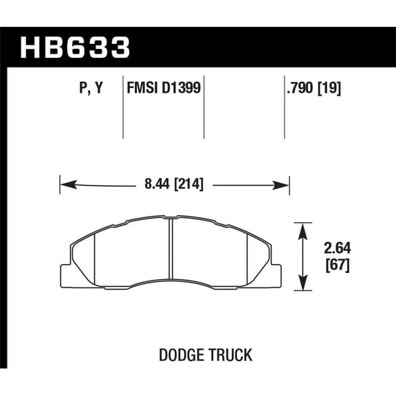 Hawk Performance HB633P.790 Brake Pads - Super Duty Compound - Front - Set of 4 Fits select: 2013-2016 RAM 2500, 2009-2012 DODGE RAM 2500