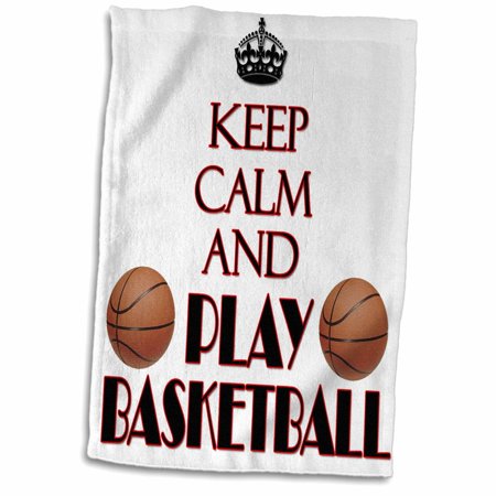 3dRose Keep calm and play basketball. - Towel, 15 by 22-inch