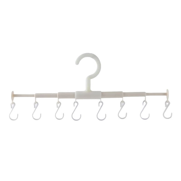 Fesfesfes Adjustable Telescoping Closet Organizer Rack,Multi-Hook Hanger for Coats, Ties, Underwear, Dorm Storage Solutions White