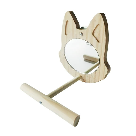 Bird Mirror with Perch Stand Toy for Finches Canaries and Other Small Pet Birds