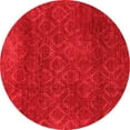 thumbnail image 1 of Ahgly Company Machine Washable Indoor Round Abstract Red Modern Area Rugs, 6' Round, 1 of 4