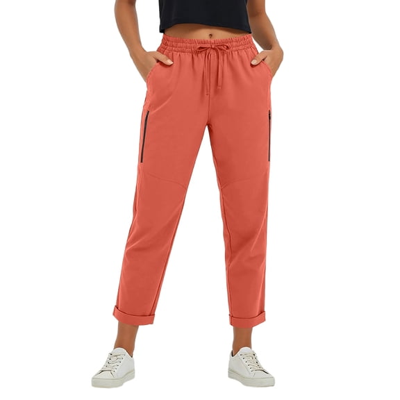 SwiftWear Women's Cargo Joggers Outdoor & Casual Multi-Pocket Cropped Ankle Pants with Elastic Waist, Comfortable & Stretchy Activewear