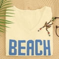 thumbnail image 5 of Beach Cover Up for Women Letter Print Crochet Tops Beach Sweater | Long Sleeve, Crew Neck, Split Hem, Swim Swimsuit Coverup, Lightweight Summer Sweater, Vacation Beach outfits,M, 5 of 6