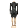 thumbnail image 5 of Mesh Celebrity Style Party Club Mini Dress (S, Black), 5 of 6