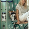 thumbnail image 2 of COEQINE Chicken Crutch Pouch Floral Compartments Adjustable Crutch Organizer Pouch Large Capacity Crutch Storage Bag Broken Foot Underarm Crutch Pouch for Elderly, 2 of 7