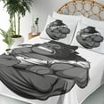 thumbnail image 5 of Ambesonne Cartoon Fitted & Top Sheet Set with Shams, Animal Athlete Gorilla, Black White Grey, 5 of 7