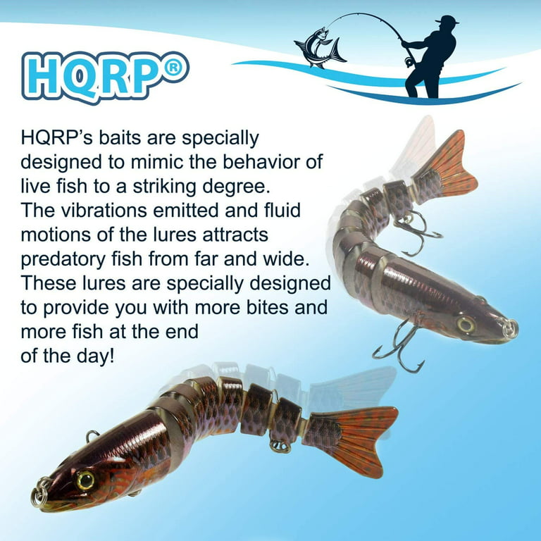 HQRP Trout Fishing Bait Fresh-Water Lakes Fish Lure Jointed Multi-Section Slow Sinking Glide Tackle