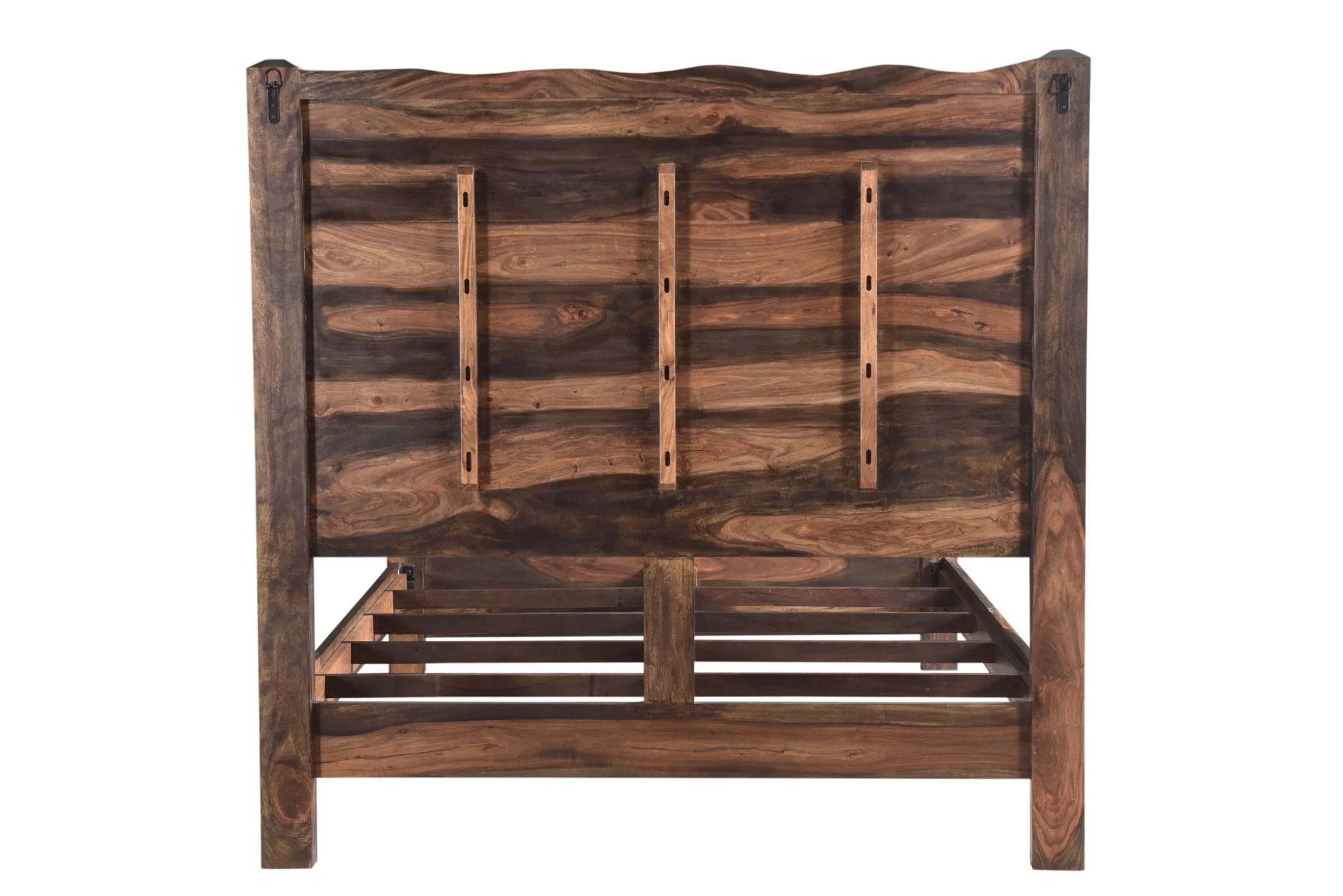 HomeRoots Live Edge Solid Wood Queen Dark Brown Bed