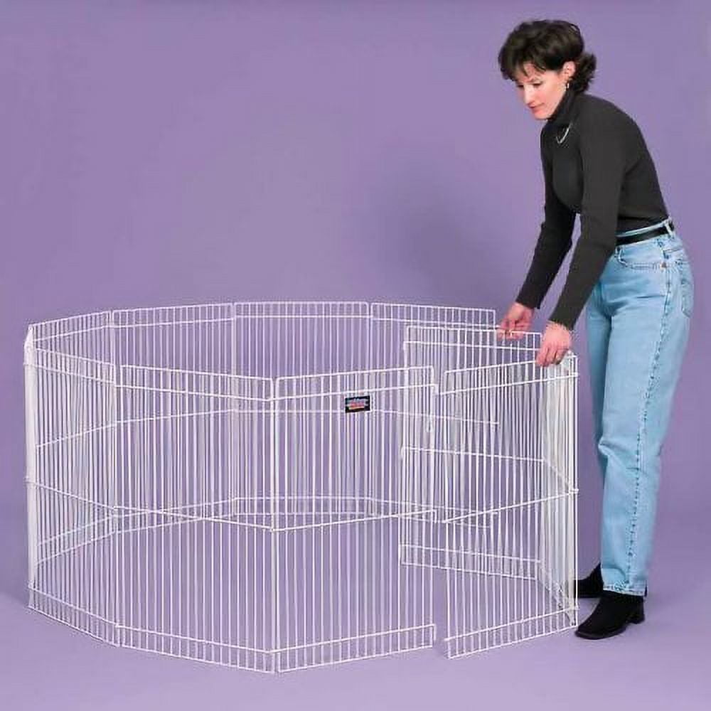 MidWest Homes for Pets Small Animal Metal Exercise Pen, Silver