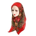 thumbnail image 3 of vbnergoie Women Lady Flowers Printing Scarf Vintage Bandanas Hair Scarfs For Islam Women Folk-Custom Scarf Neckerchief Wrap Shawl Travel Neck Wrap Oblong Silk Scarf Cotton Scarf for, 3 of 4