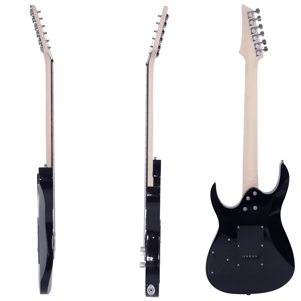 38.6" Electric Guitar - 6 String Guitars with 24 Frets, Basswood Body, Rosewood Fingerboard, HSH Pickup, Black