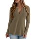 thumbnail image 2 of Remera PRETTYGARDEN Mujer Cuello en V Manga Larga Tejido Waffle Verde Militar Talle S, 2 of 5