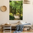 thumbnail image 2 of Japanese Tapestry, Wooden Bridge over Pond in Garden Calmness in Shadow of Trees Serenity in Nature, Wall Hanging for Bedroom Living Room Dorm Decor, 60W X 80L Inches, Green Brown, by Ambesonne, 2 of 5
