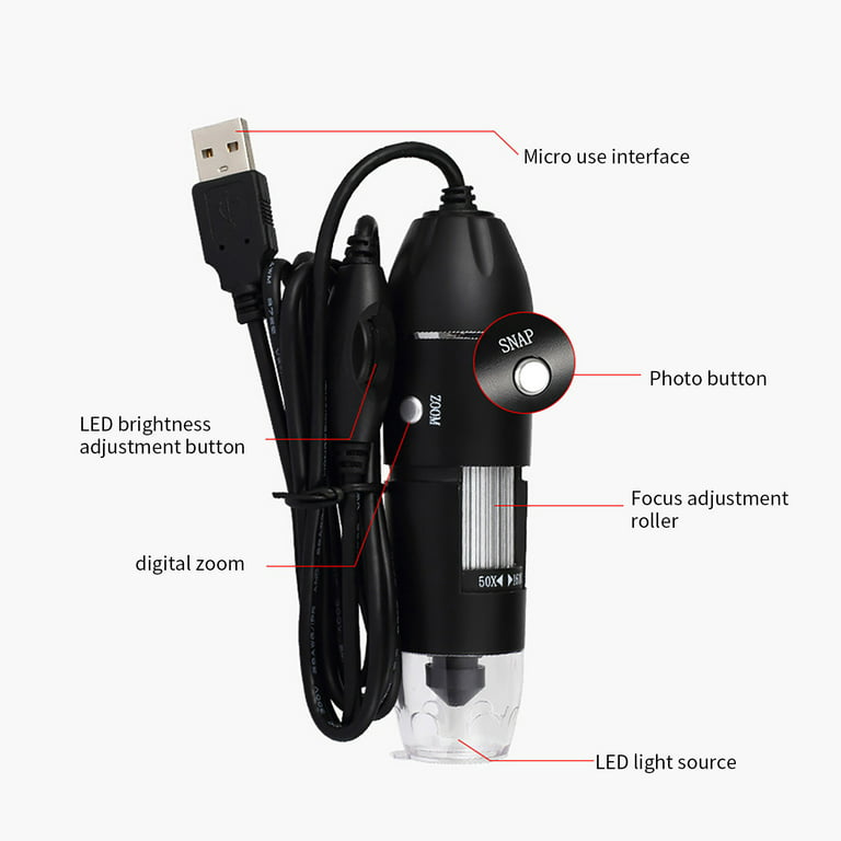 1600x Usb Digital Microscope Camera Endoscope 8led Magnifier With