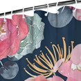 thumbnail image 4 of Floral Tropical Leaves and Peony Shower Curtain 36x72, Romantic Garden Style with Hooks, 4 of 5